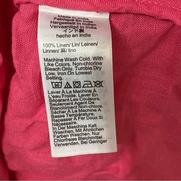 J. Crew Pink Relaxed Fit Short Sleeve Baird McNutt Irish Linen Button Shirtdress - Picture 6 of 10